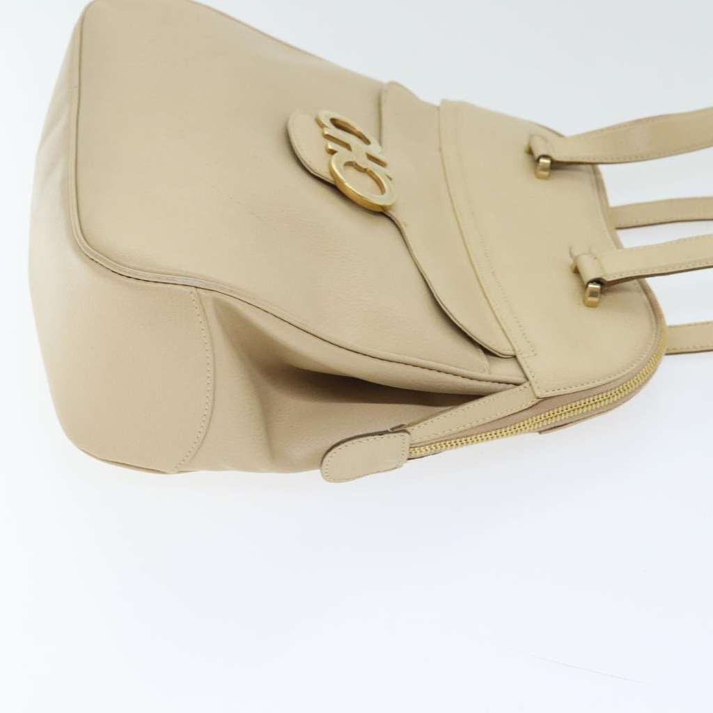 Salvatore Ferragamo Gancini Shoulder Bag Beige Leather Good condition - Inside View
