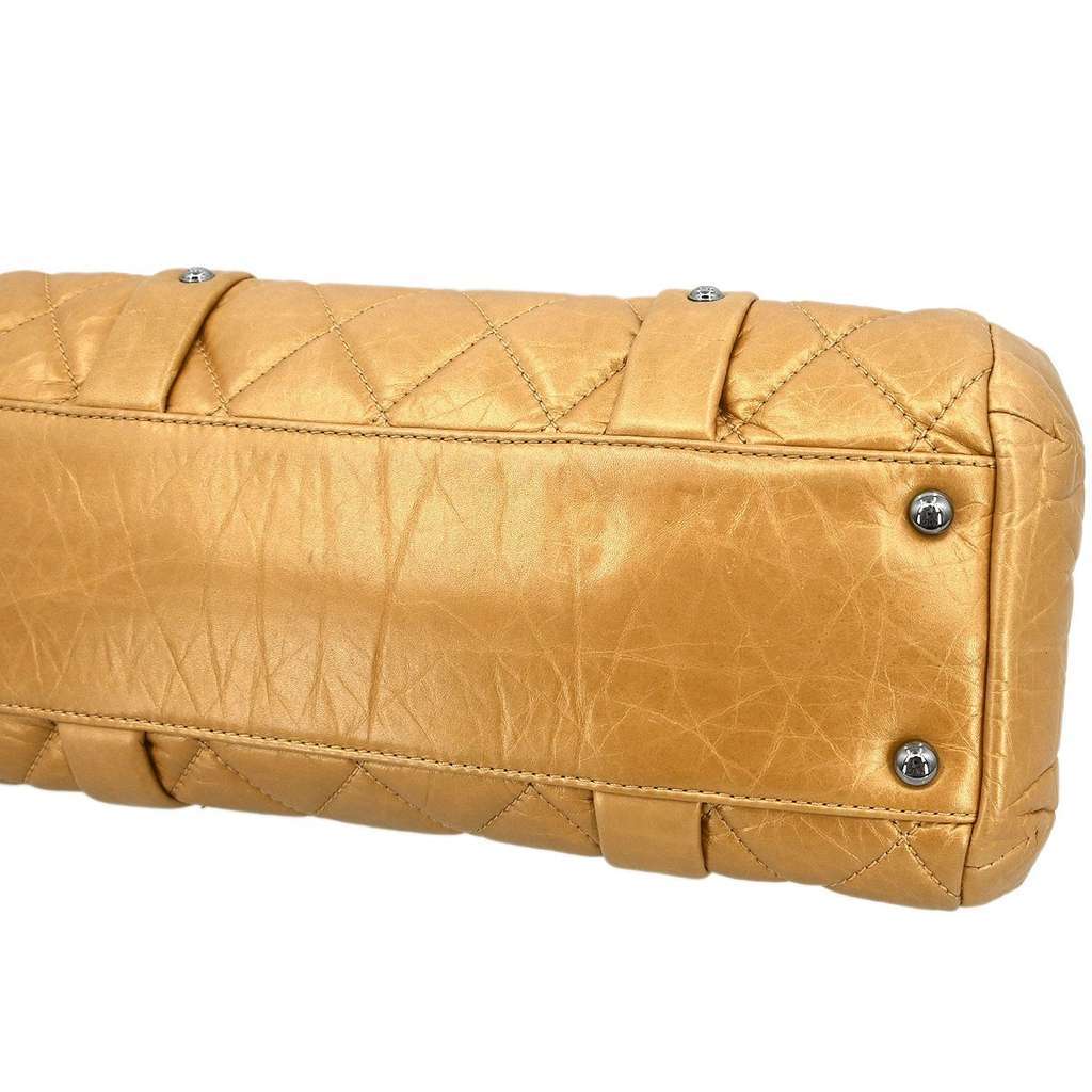 Chanel Lady Braid Frame Satchel Gold Leather Good condition - Inside View