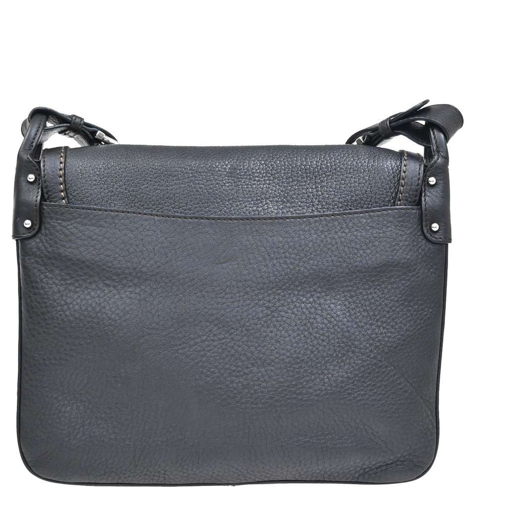 Salvatore Ferragamo Gancini Shoulder Bag Black Leather Good condition - Back View