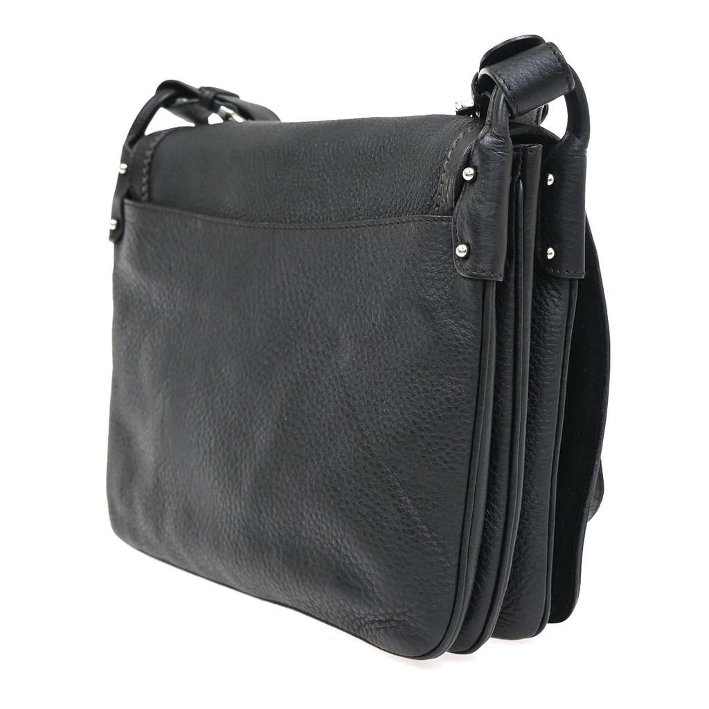 Salvatore Ferragamo Gancini Shoulder Bag Black Leather Good condition - Model View