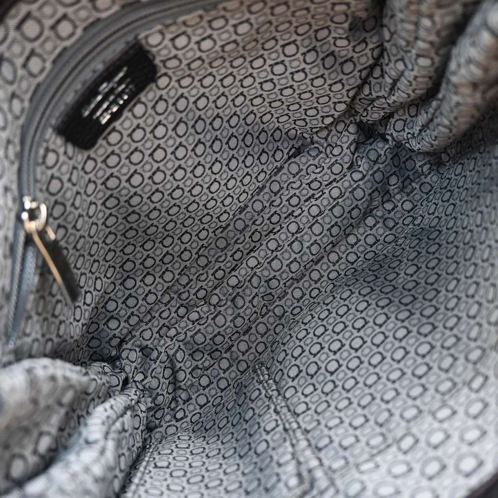 Salvatore Ferragamo Gancini Shoulder Bag Black Leather Good condition - Box View