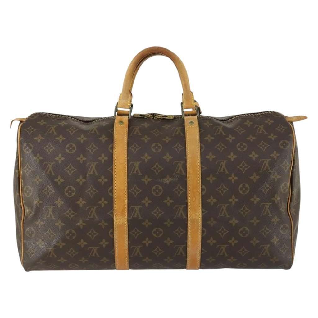 Louis Vuitton Keepall Bag Brown Canvas Fair condition - Back View