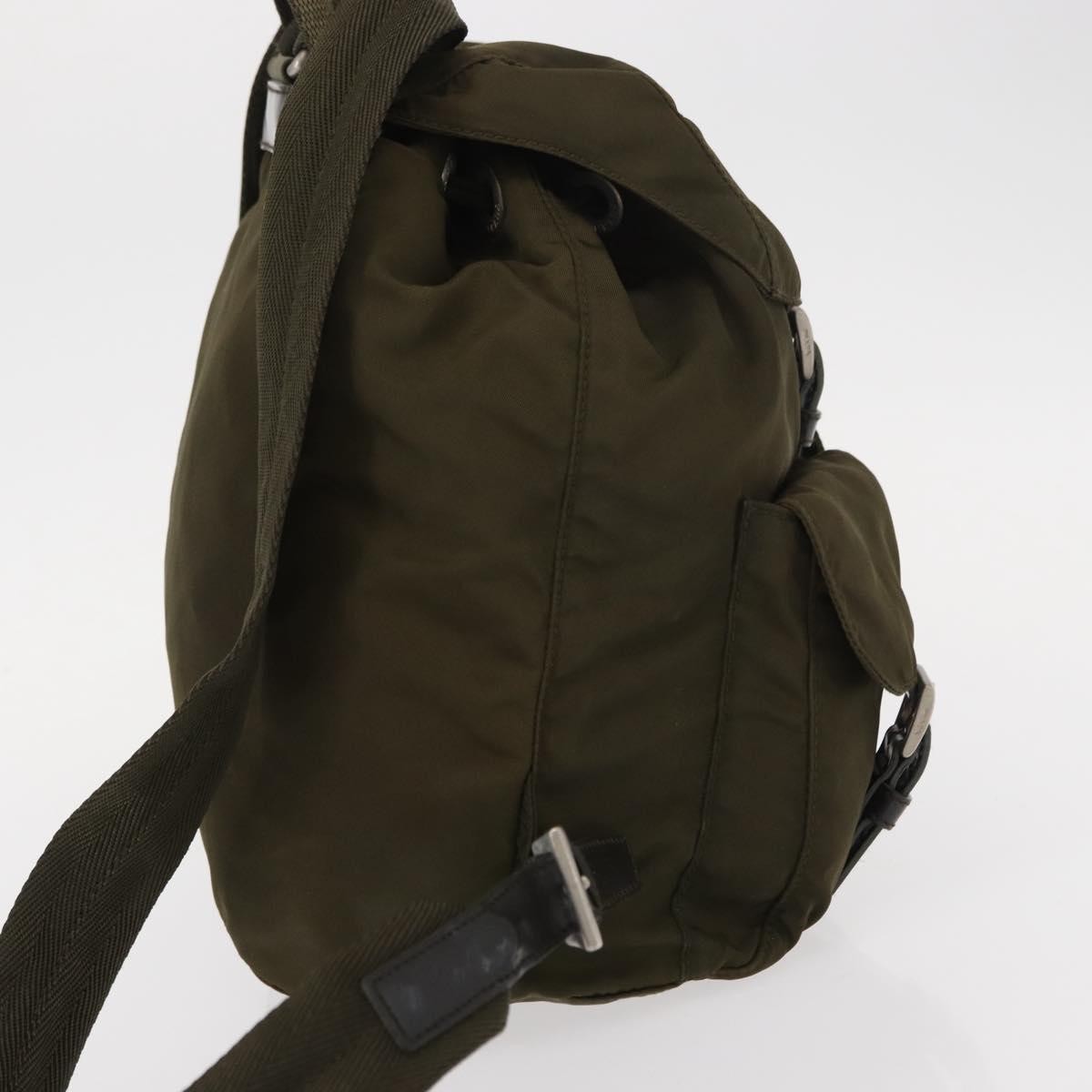 Prada Double Front Pocket Backpack Khaki Good condition - Model View