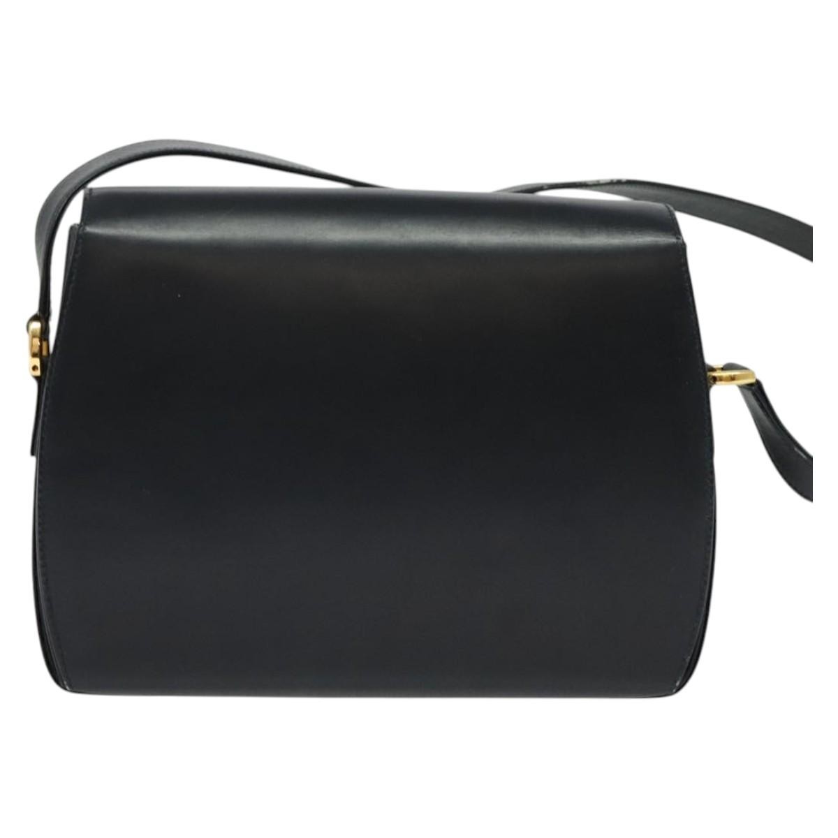 Gucci Vintage Shoulder Bag Navy Leather Good condition - Back View