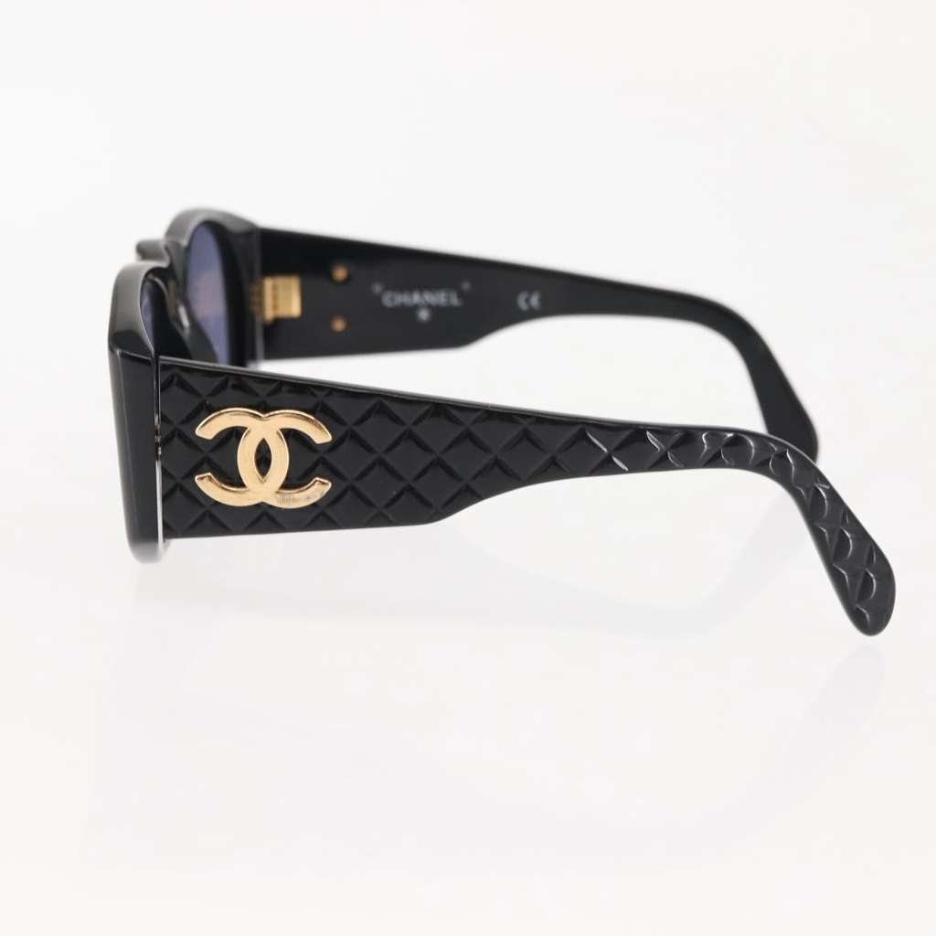 Chanel CC Logo Matelasse Sunglasses Eye Wear Black Plastic Good condition - Inside View