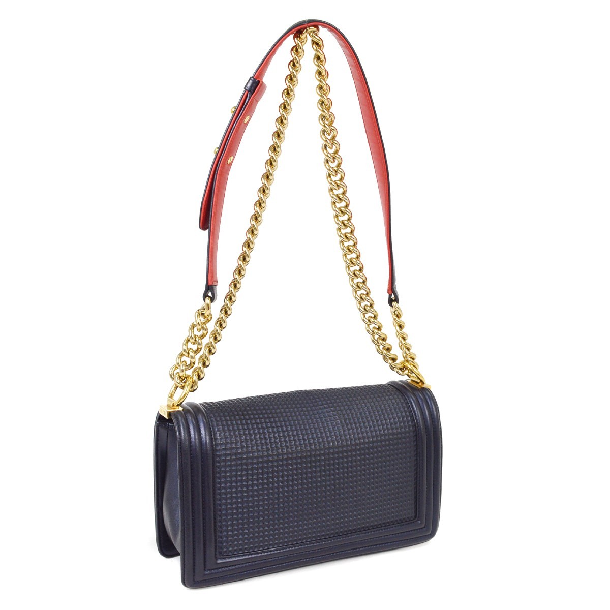 Chanel Boy Flap Bag Navy Leather Good condition - Back View