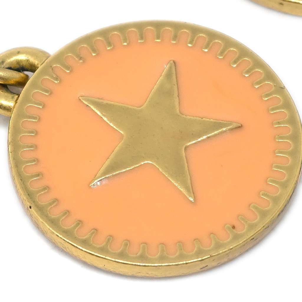 Chanel CC Star Dangle Earrings Pink Good condition - Back View