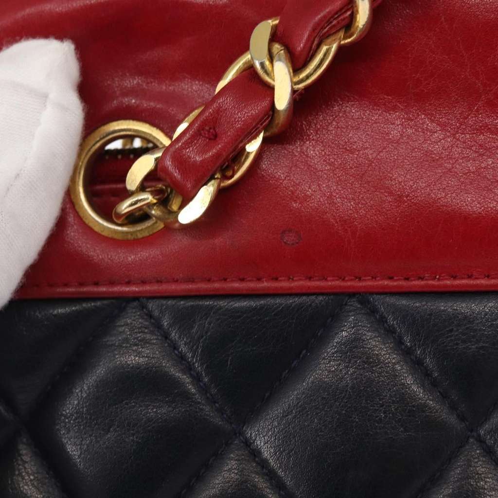 Chanel Chanel Bicolor Shoulder Bag Red/Navy Navy Leather Good condition - Inside View
