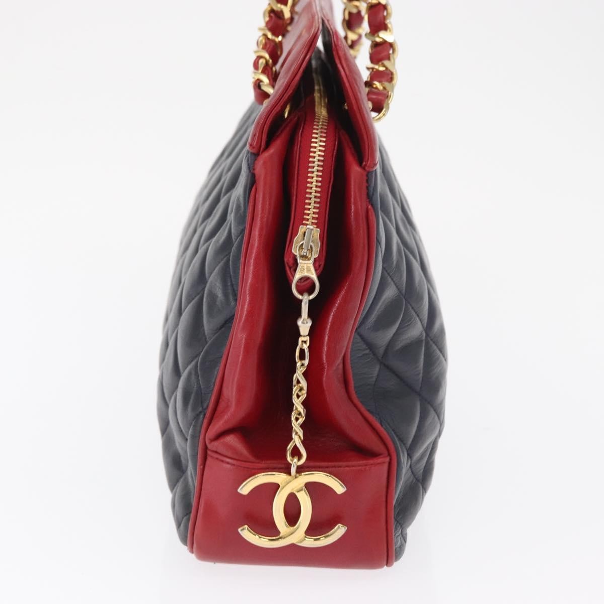 Chanel Chanel Bicolor Shoulder Bag Red/Navy Navy Leather Good condition - Box View