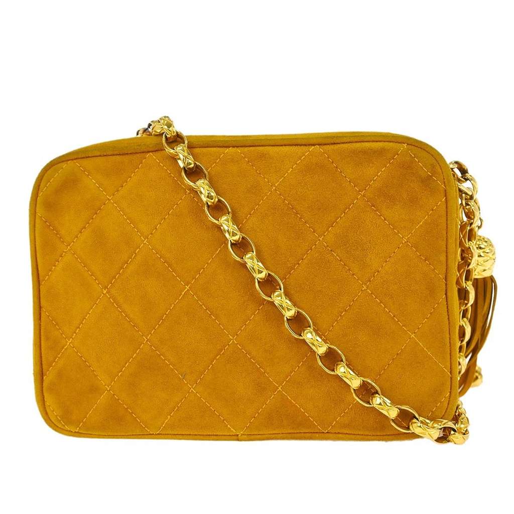 Chanel Vintage Front Pocket Camera Bag Orange Suede Good condition - Back View