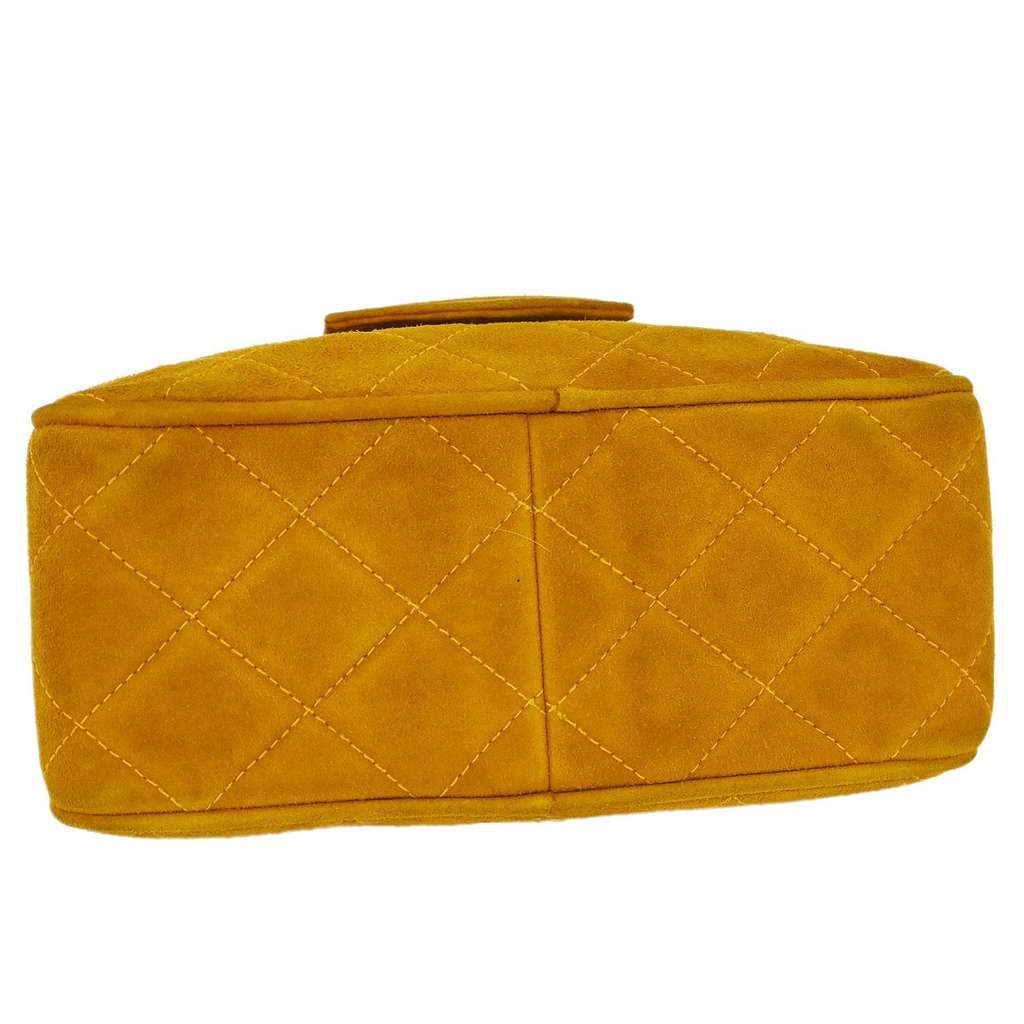 Chanel Vintage Front Pocket Camera Bag Orange Suede Good condition - Inside View