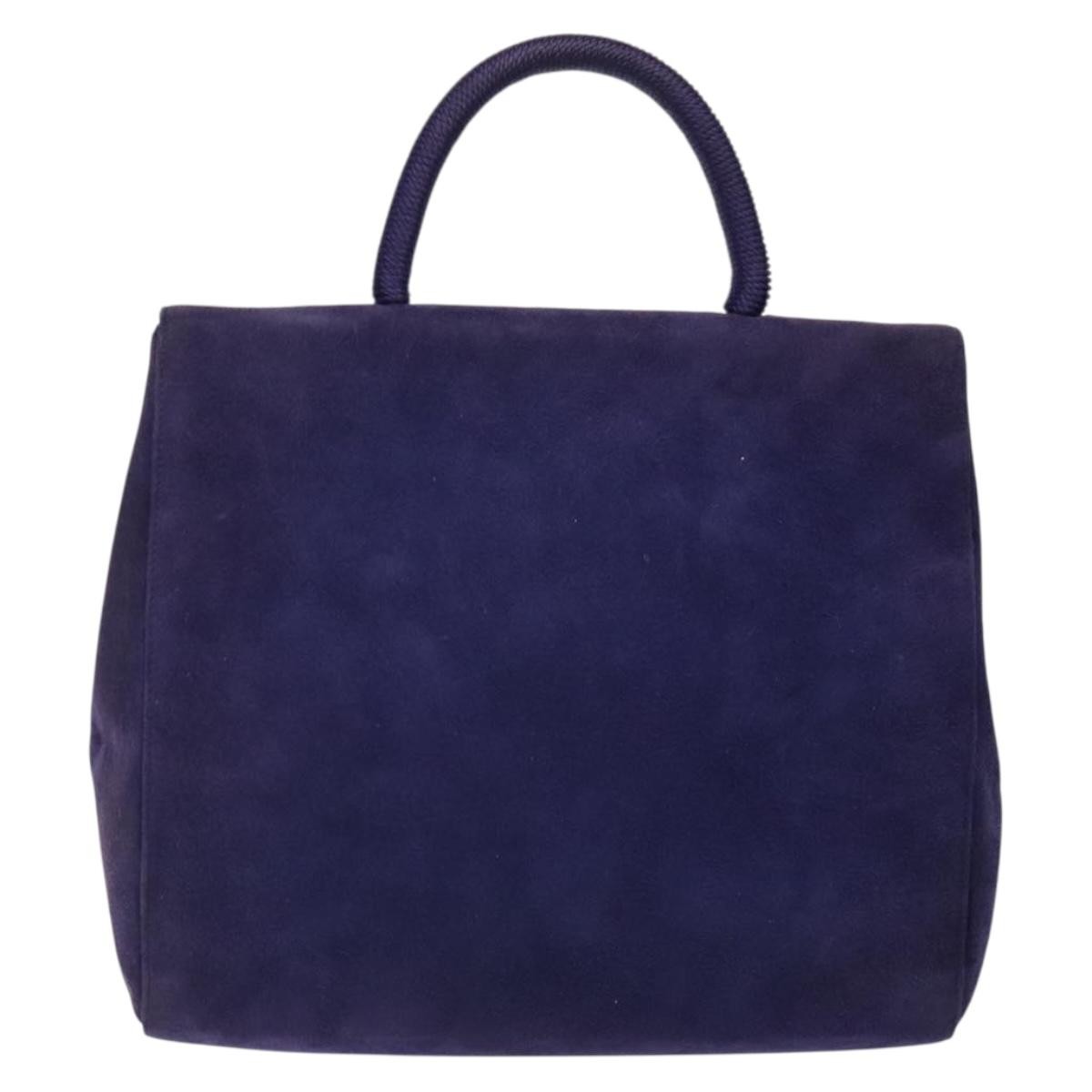 Prada Vintage Handbag Purple Suede Good condition - Back View