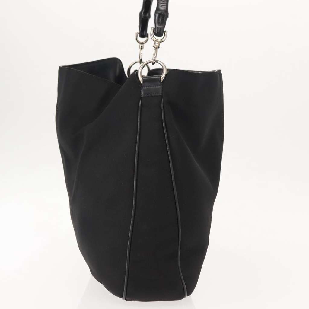 Gucci Vintage Bamboo Handle Open Hobo Black Good condition - Model View