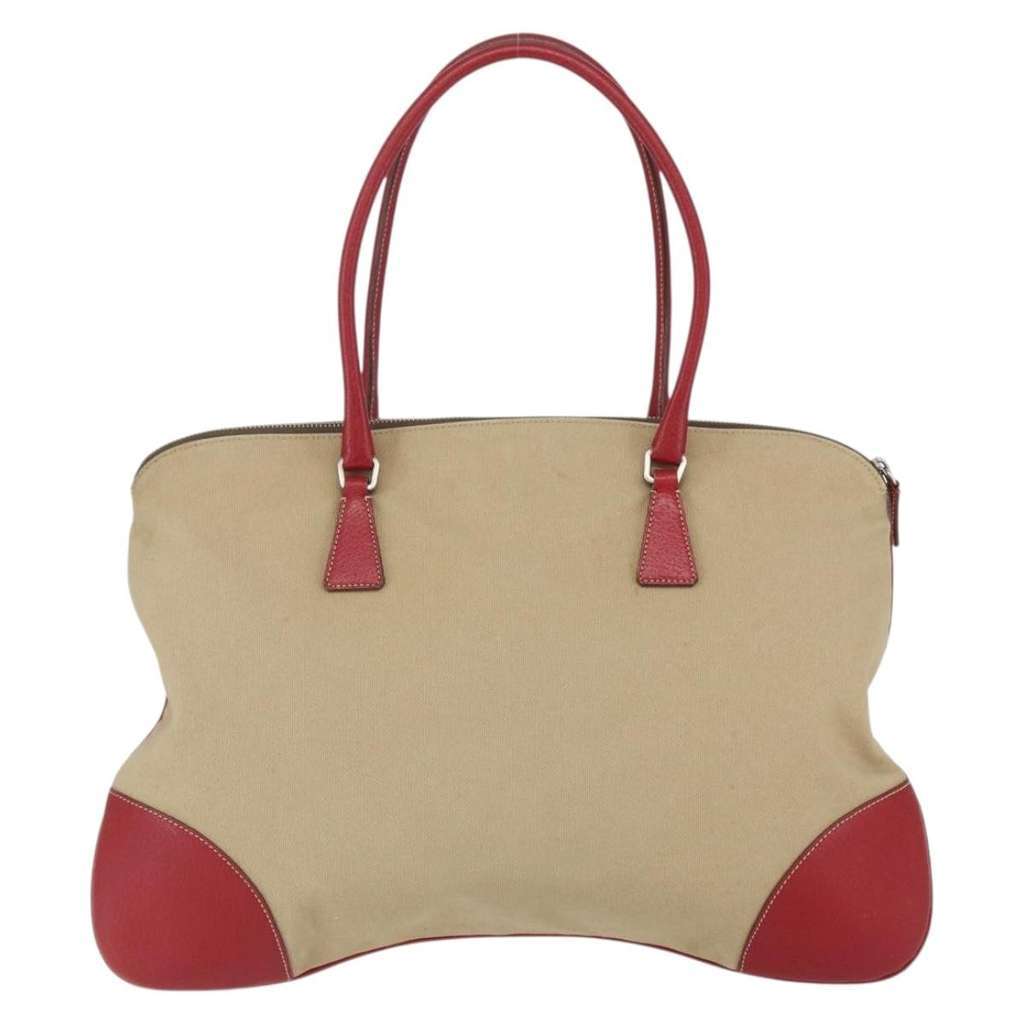 Prada Vintage Handbag Beige Canvas Good condition - Back View