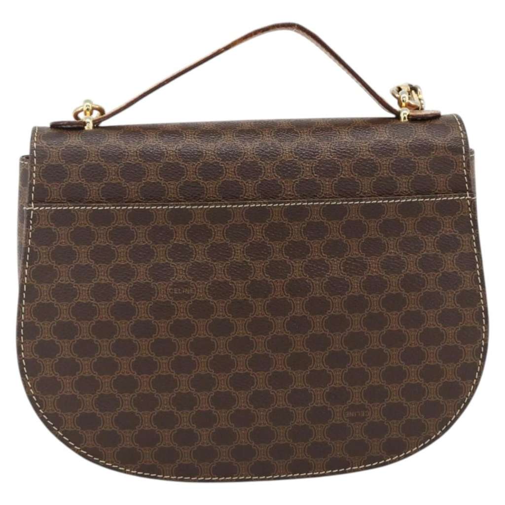 Celine Vintage Macadam Handbag Brown Canvas Fair condition - Back View