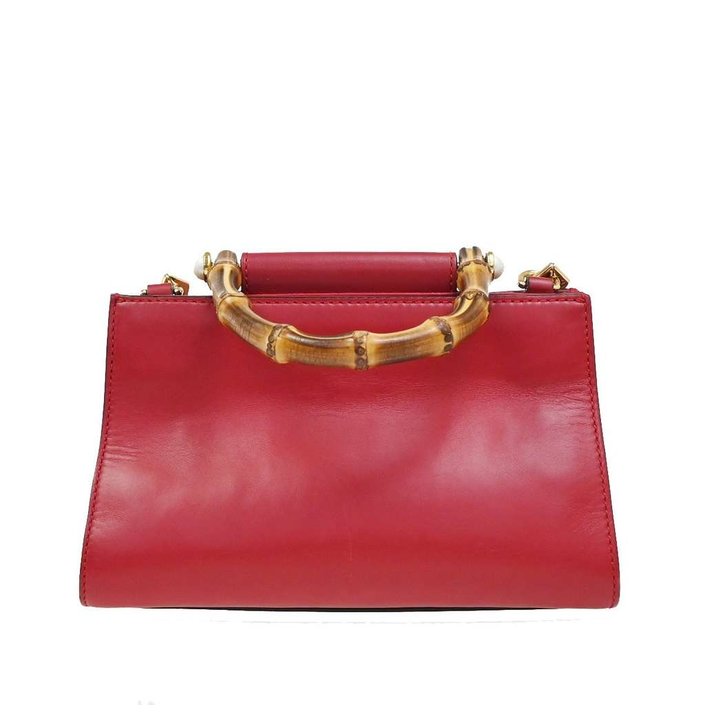 Gucci Nymphaea Top Handle Bag Red Leather Good condition - Back View