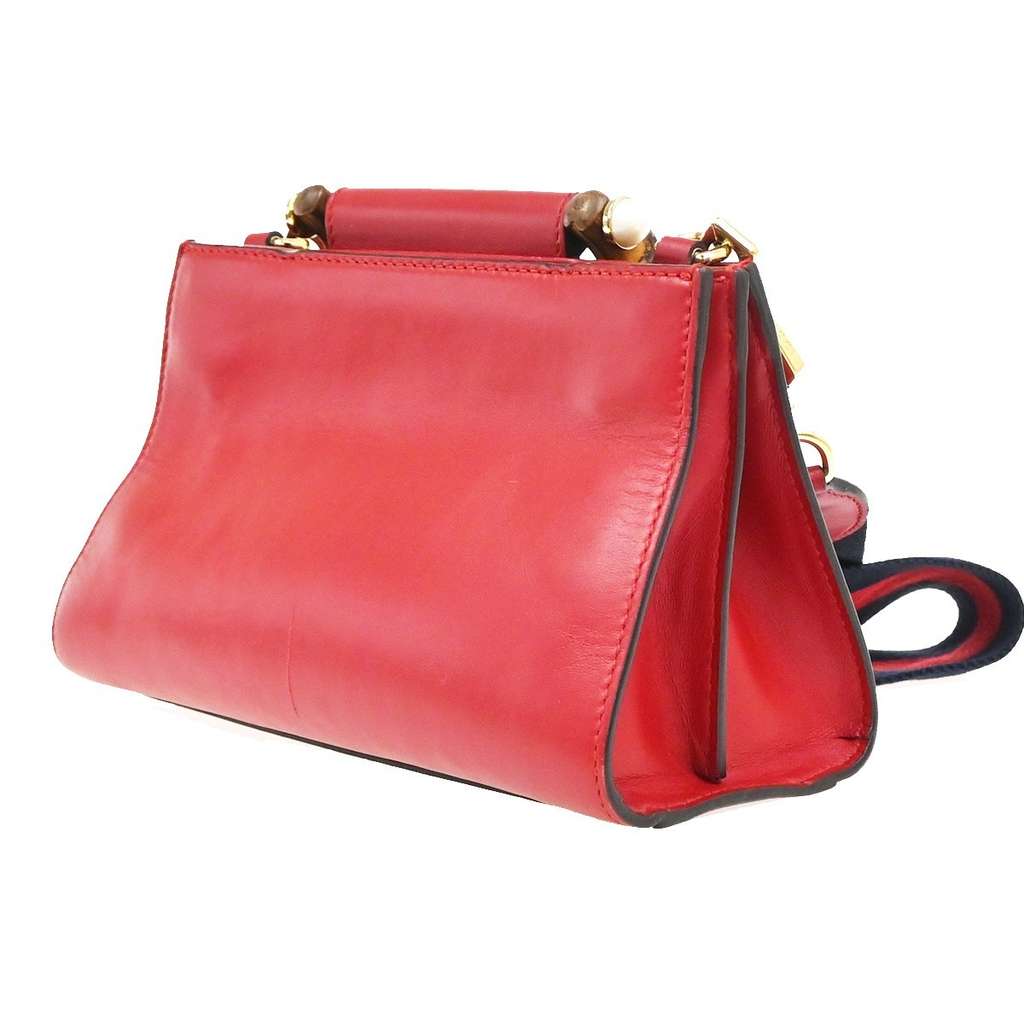 Gucci Nymphaea Top Handle Bag Red Leather Good condition - Model View