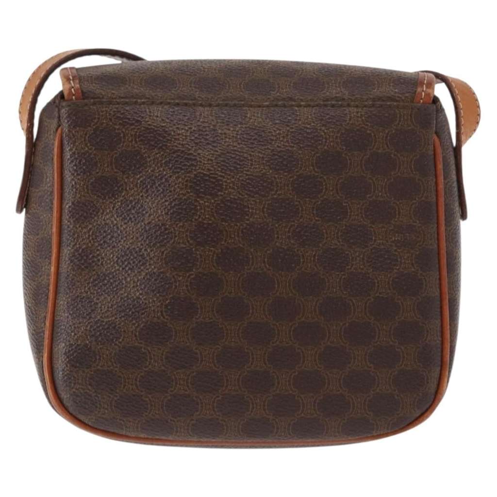 Celine Vintage Macadam Shoulder Bag Brown Canvas Good condition - Back View