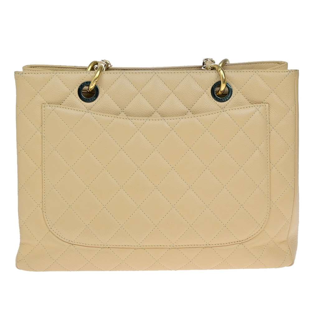 Chanel Grand Shopping Tote Beige Leather Good condition - Back View