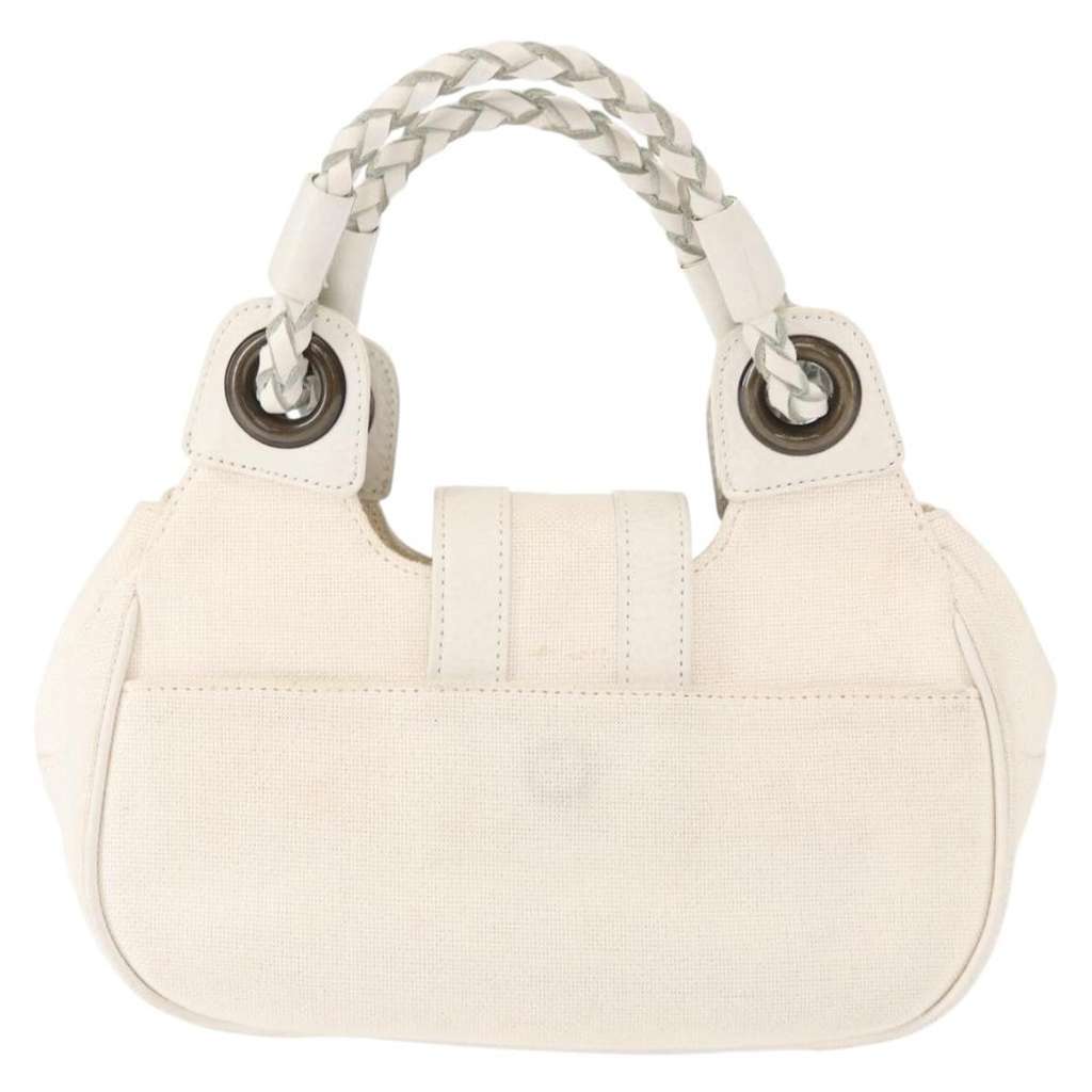 Chloe Vintage handbag White Canvas Good condition - Back View