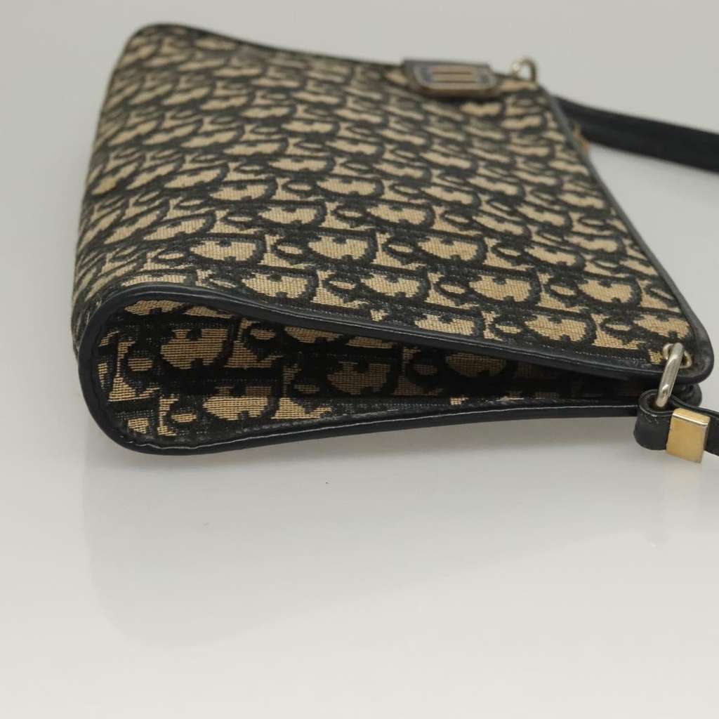 Christian Dior Vintage Trotter Shoulder Bag Navy Canvas Good condition - Inside View