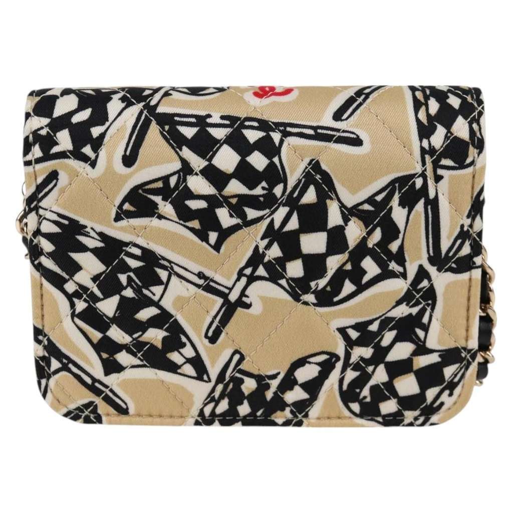 Chanel Flap Card Holder on Chain Beige Good condition - Back View