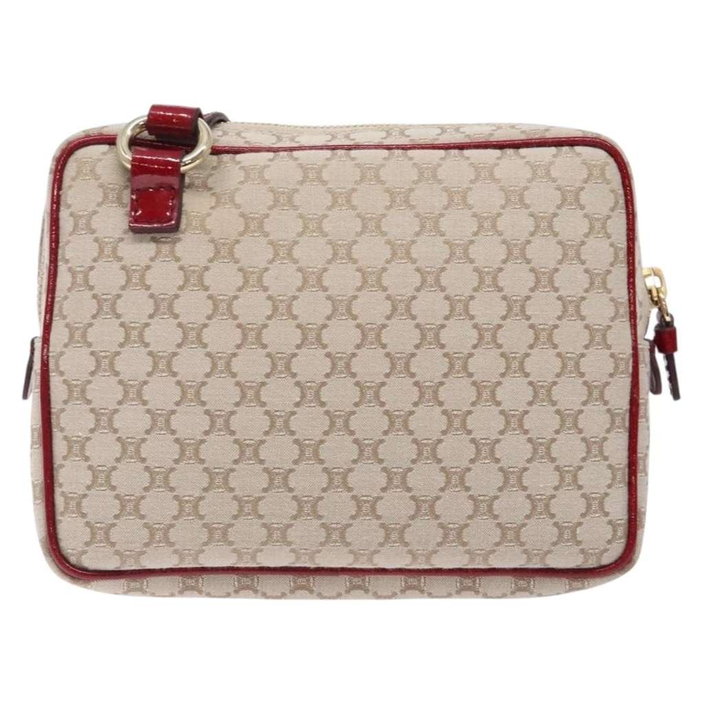 Celine Vintage Macadam Shoulder Bag Beige Canvas Good condition - Back View