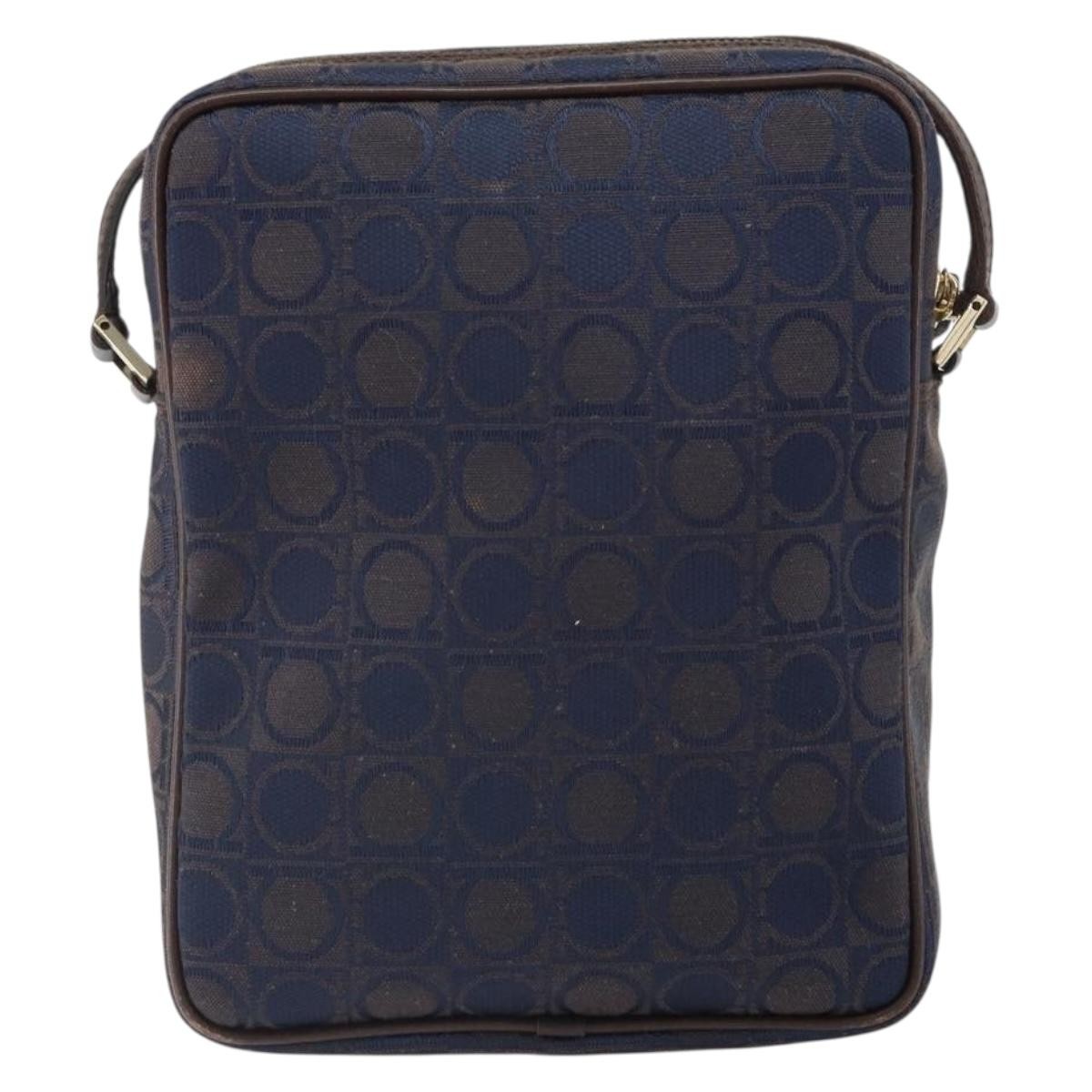 Salvatore Ferragamo Gancini Shoulder Bag Navy Good condition - Back View