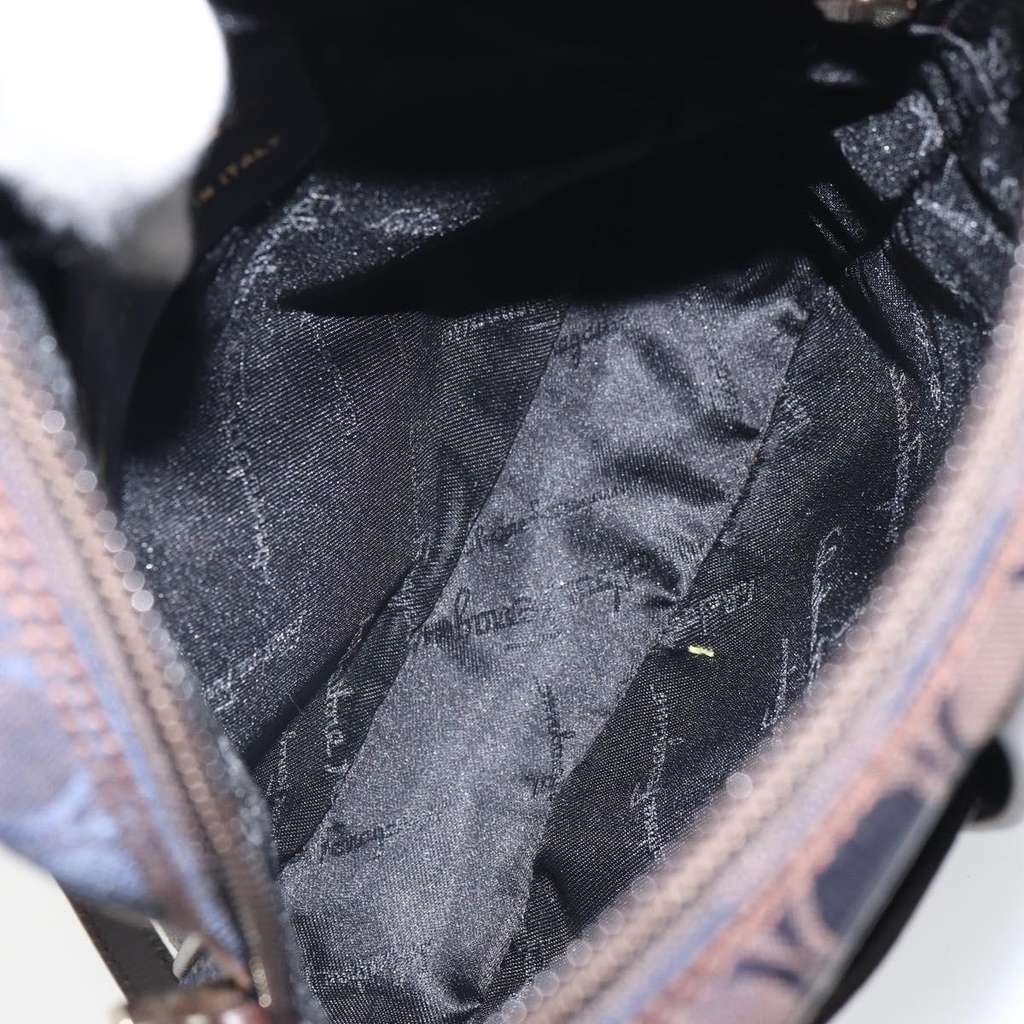 Salvatore Ferragamo Gancini Shoulder Bag Navy Good condition - Box View