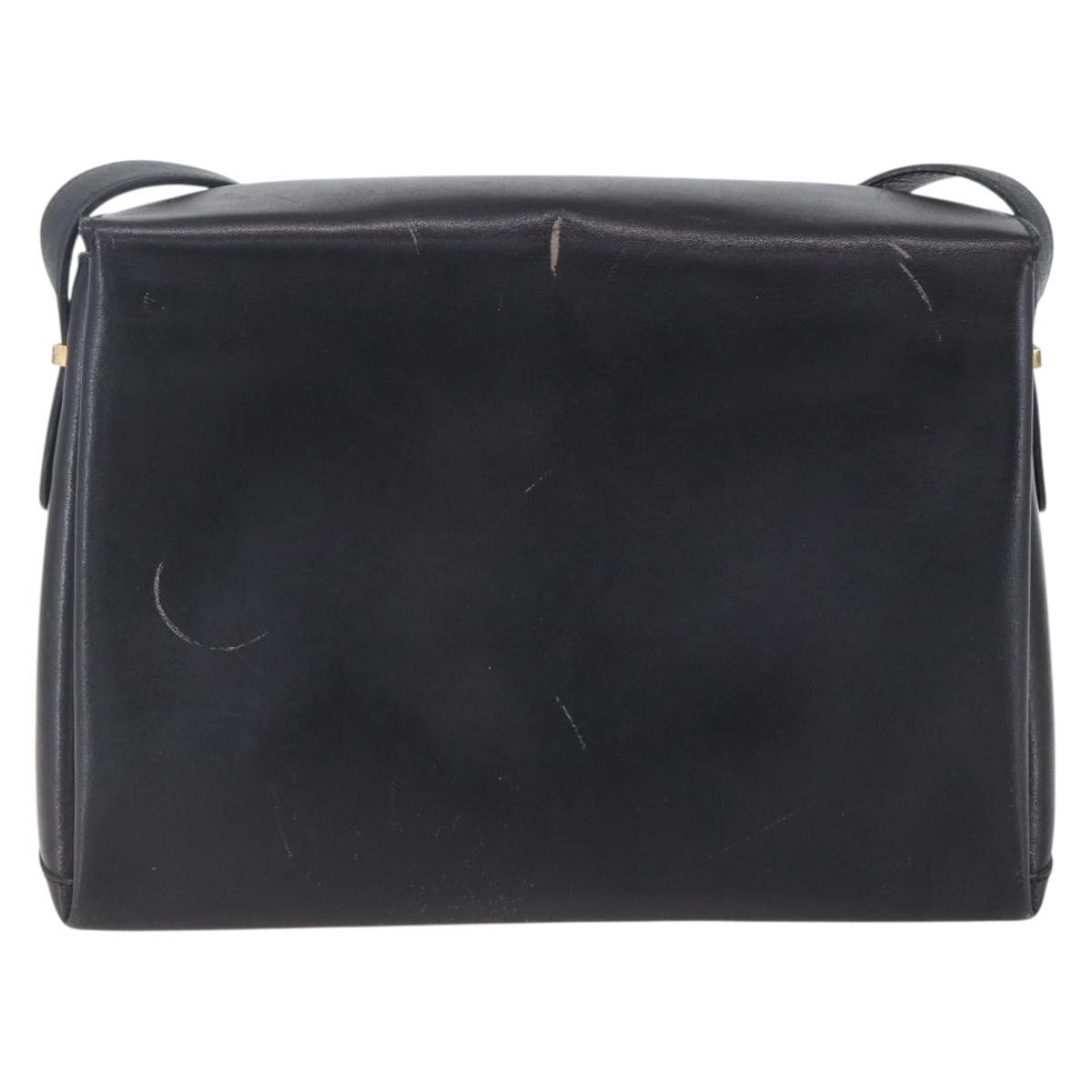 Celine Vintage Shoulder Bag Black Leather Good condition - Back View