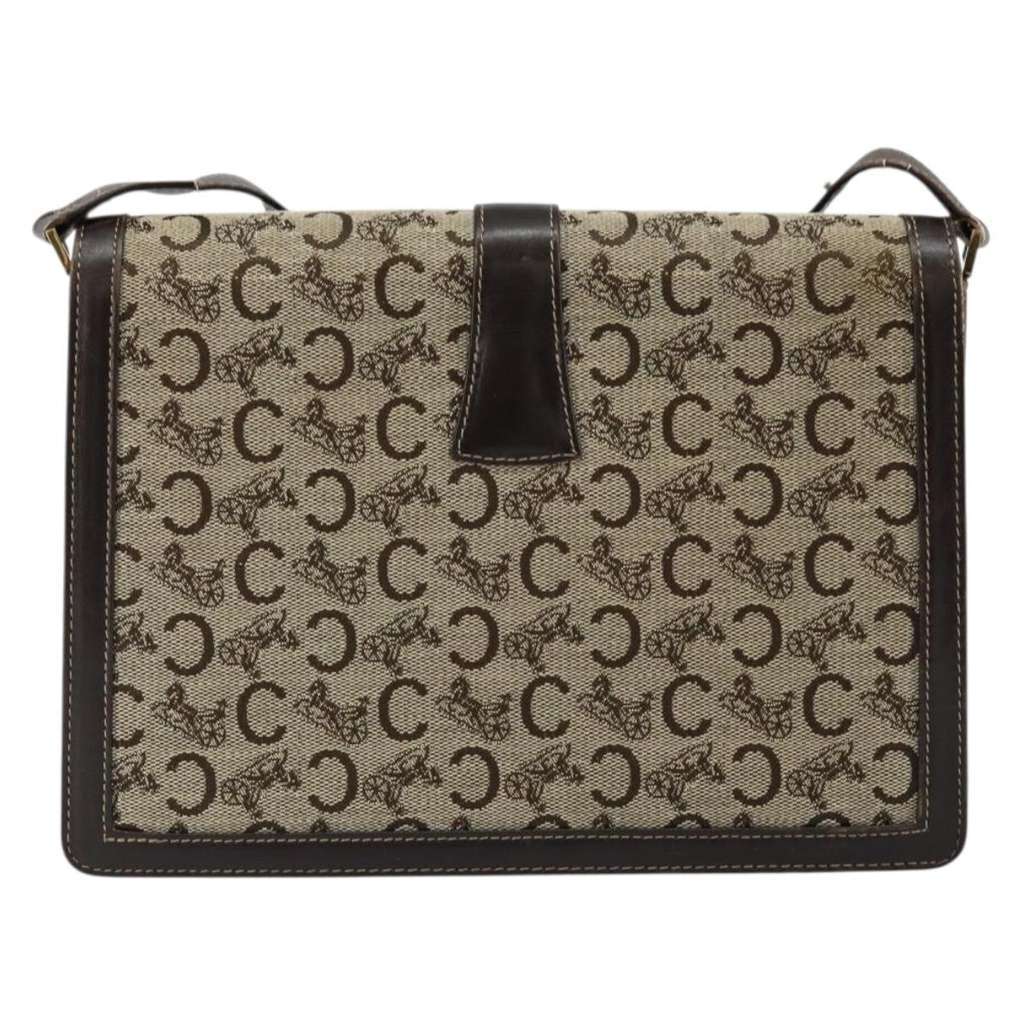 Celine C Sulky Shoulder bag Brown Canvas Good condition - Back View