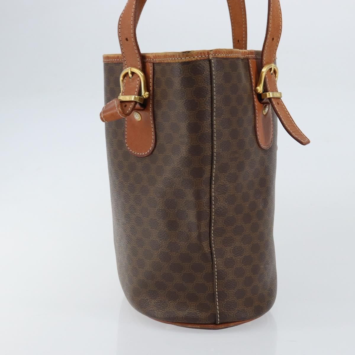 Celine Vintage Macadam Tote bag Brown Canvas Good condition - Inside View