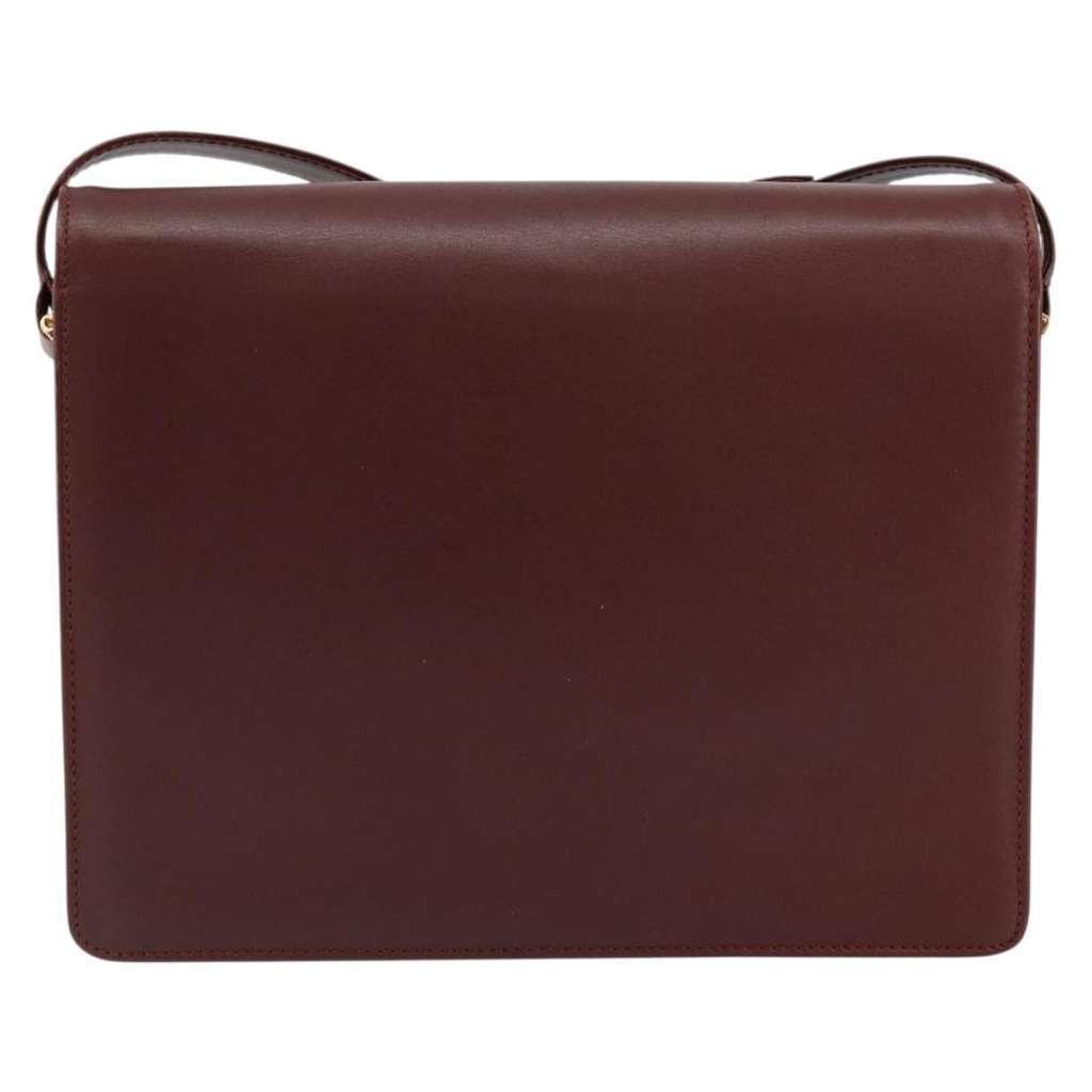 Cartier Must de Cartier Shoulder Bag Burgundy Leather Good condition - Back View
