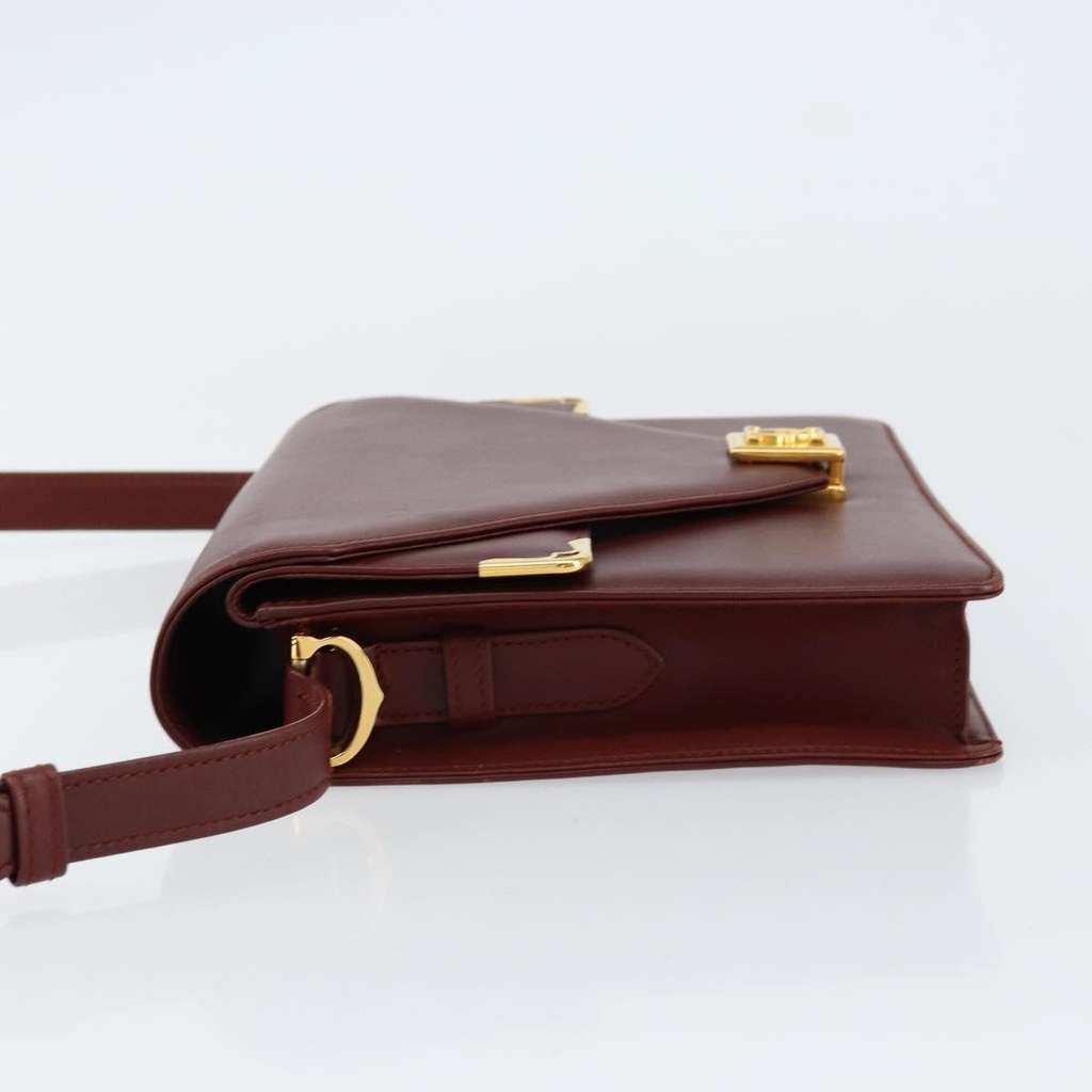 Cartier Must de Cartier Shoulder Bag Burgundy Leather Good condition - Model View