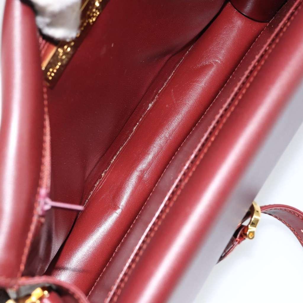 Cartier Must de Cartier Shoulder Bag Burgundy Leather Good condition - Box View