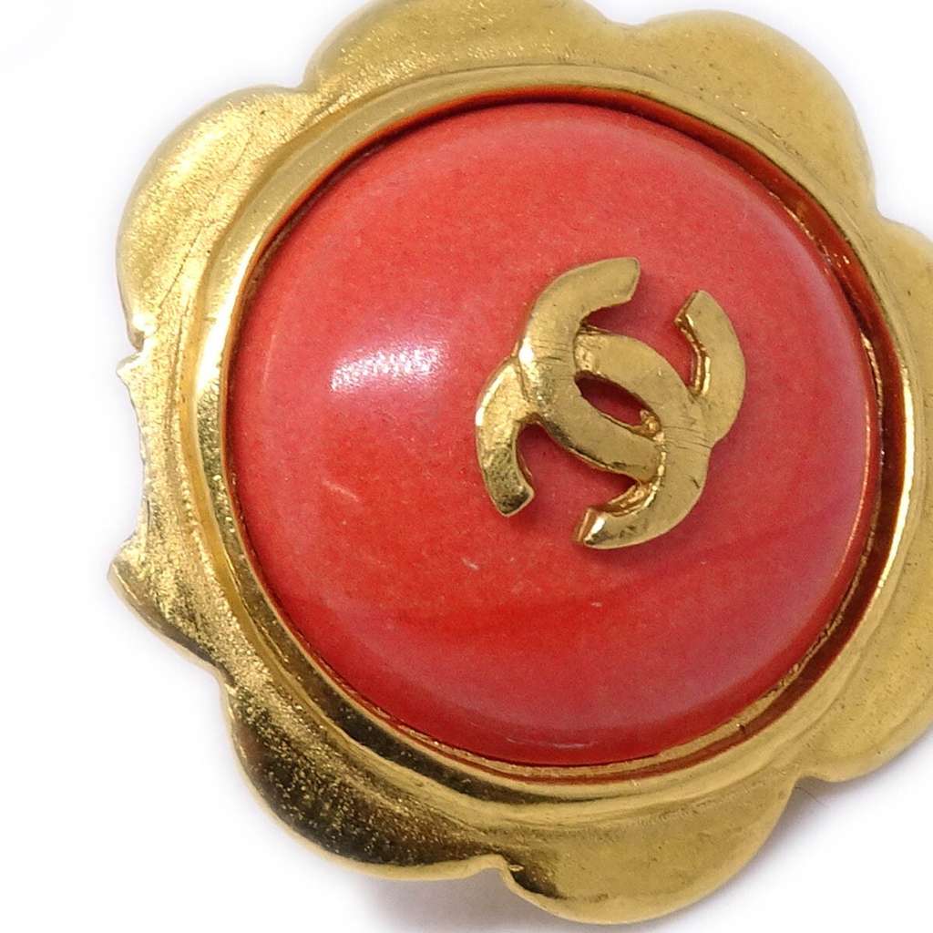 Chanel CC Round Earrings Gold Good condition - Inside View