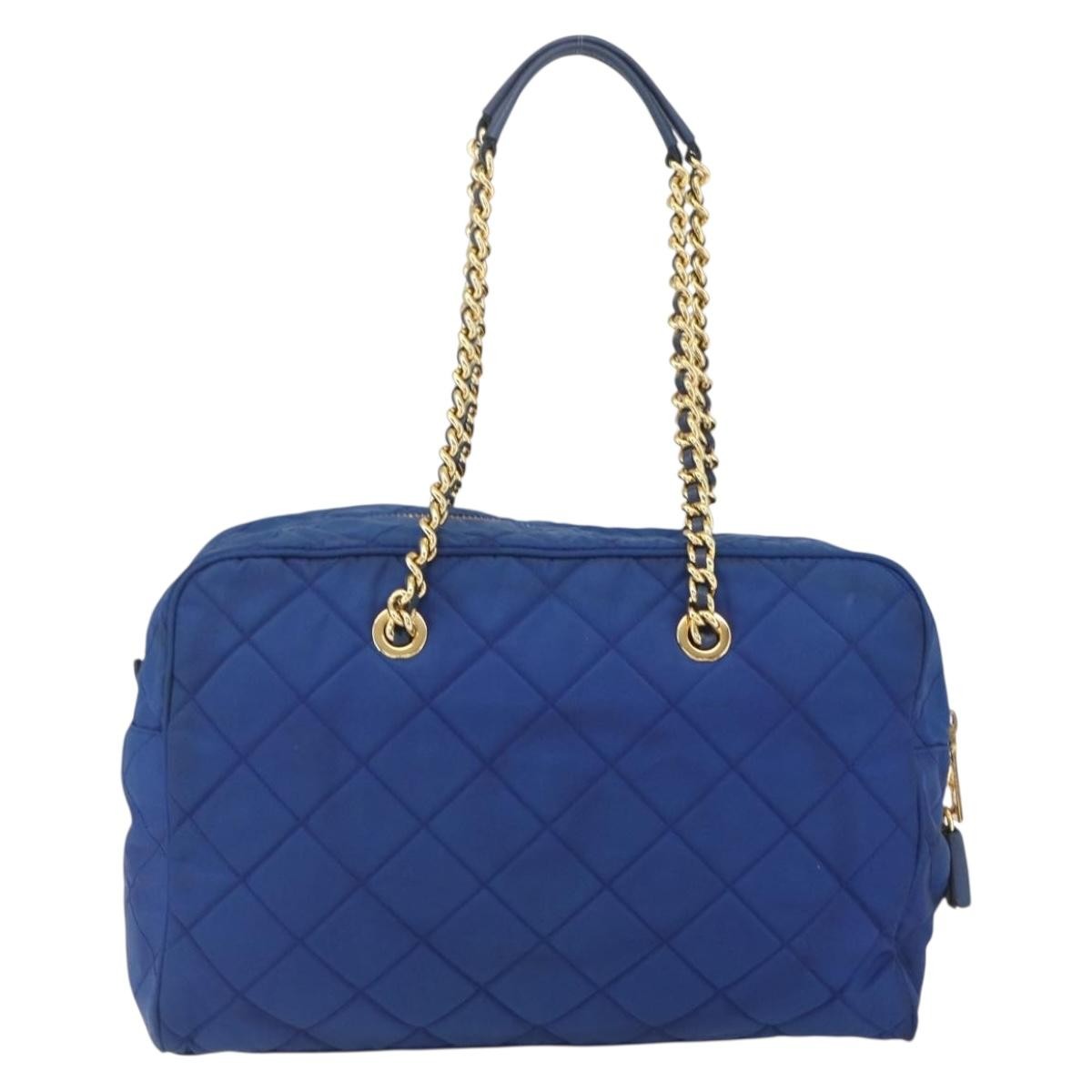 Prada Chain Shoulder Bag Blue Fair condition - Back View
