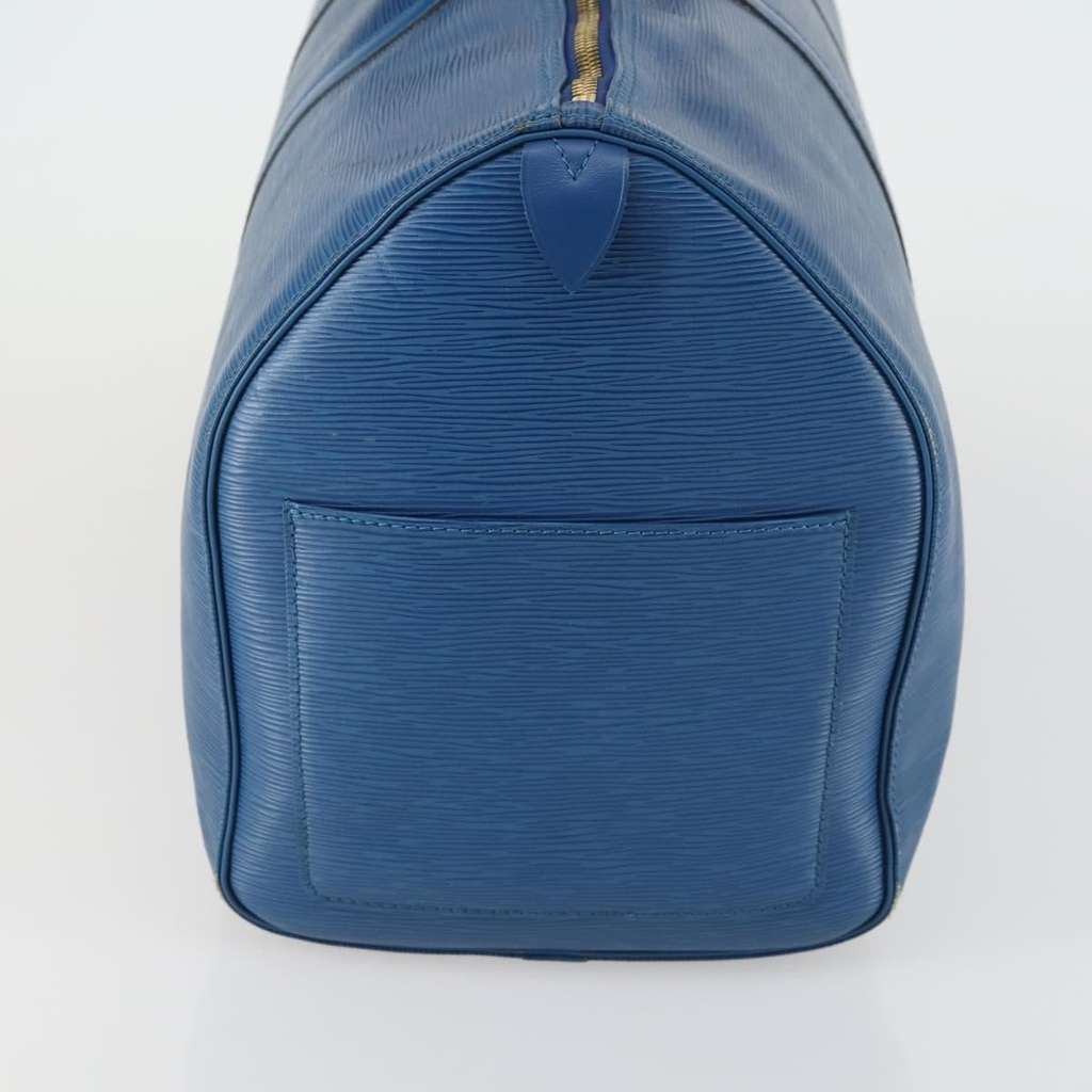 Louis Vuitton Keepall Bag Blue Leather Good condition - Inside View