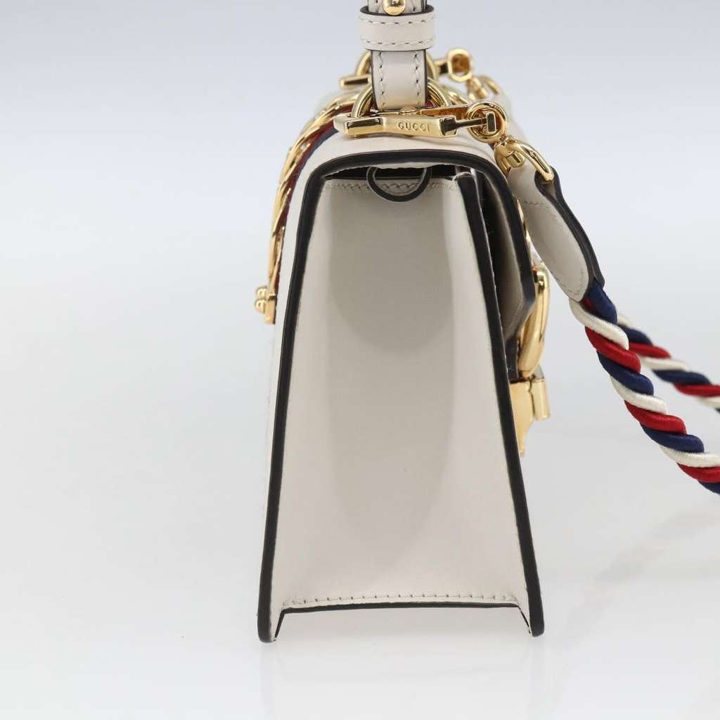 Gucci Sylvie Top Handle Bag White Leather Good condition - Inside View