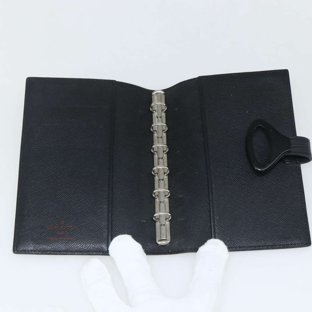 Louis Vuitton Agenda Cover Black Leather Good condition - Box View