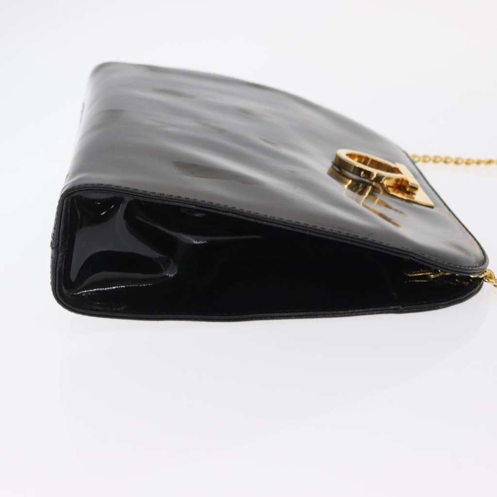 Salvatore Ferragamo Vintage Gancini Chain Shoulder Bag Black Good condition - Inside View