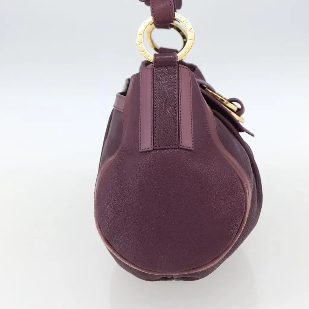 Bvlgari Chandra Shoulder Bag Purple Leather Good - Inside View