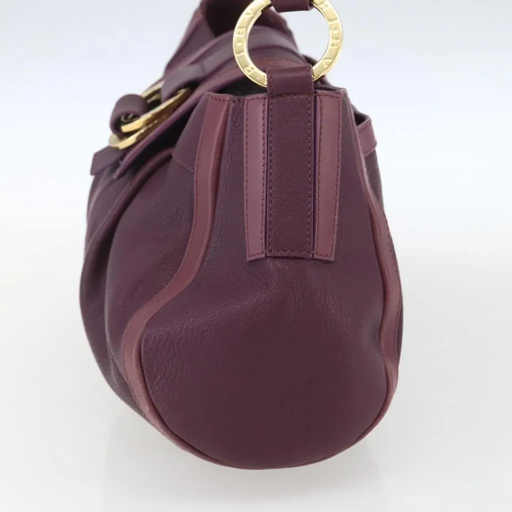Bvlgari Chandra Shoulder Bag Purple Leather Good - Model View