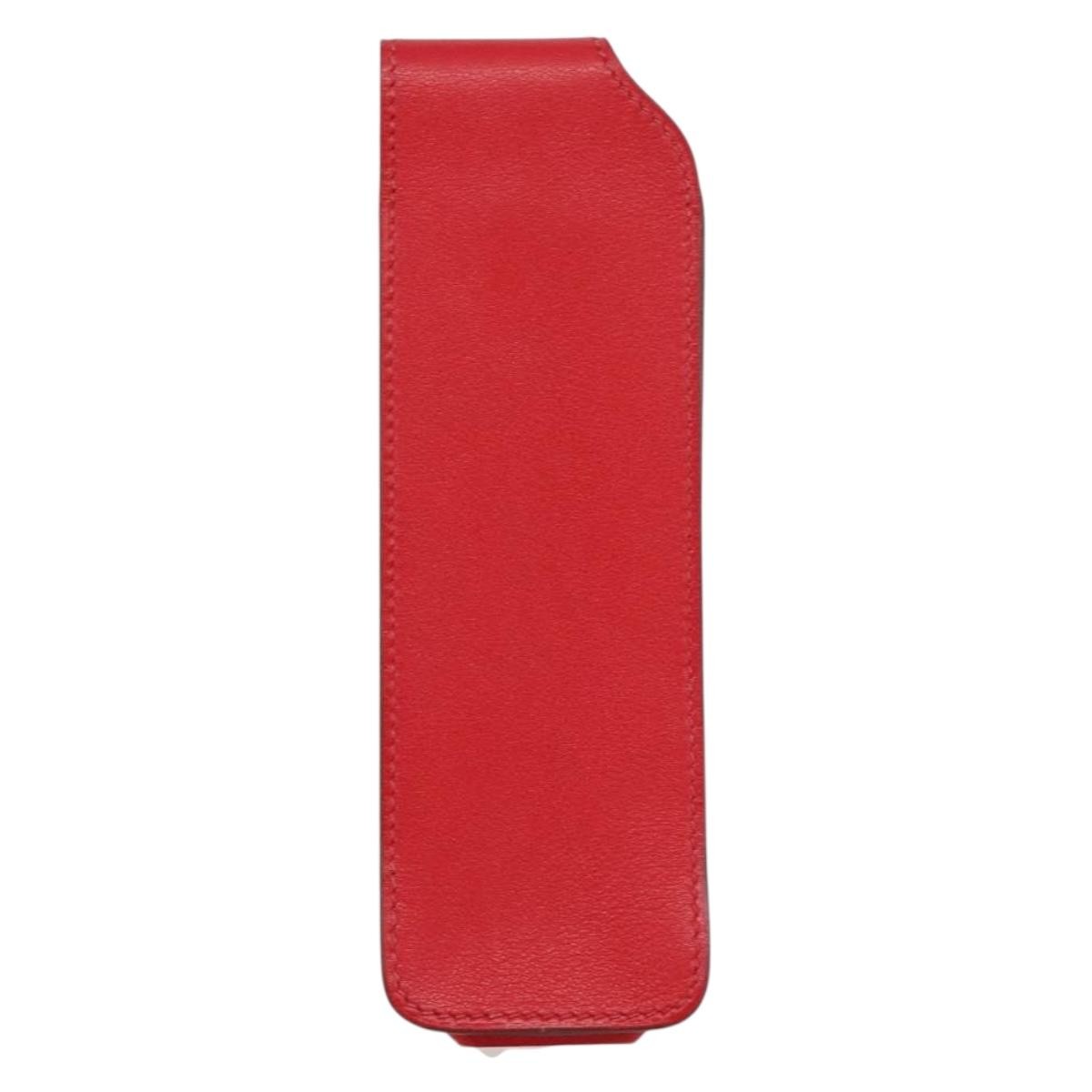 Hermès Glasses Case Red Leather Good condition - Back View