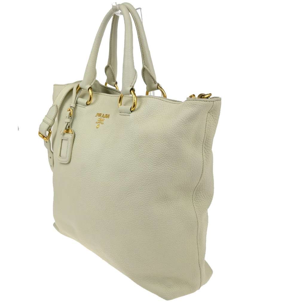 Prada Convertible Shopper Tote White Leather Good condition - Inside View