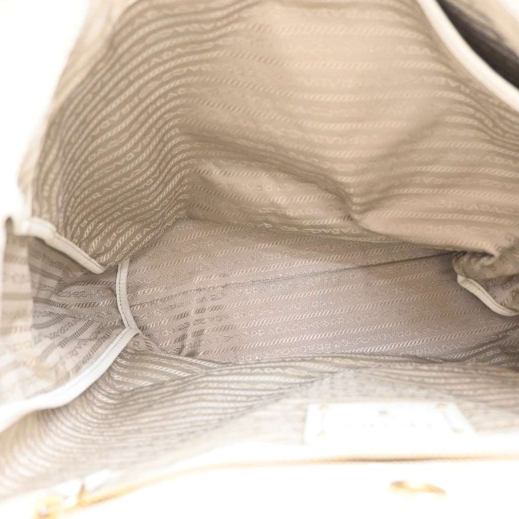 Prada Convertible Shopper Tote White Leather Good condition - Box View