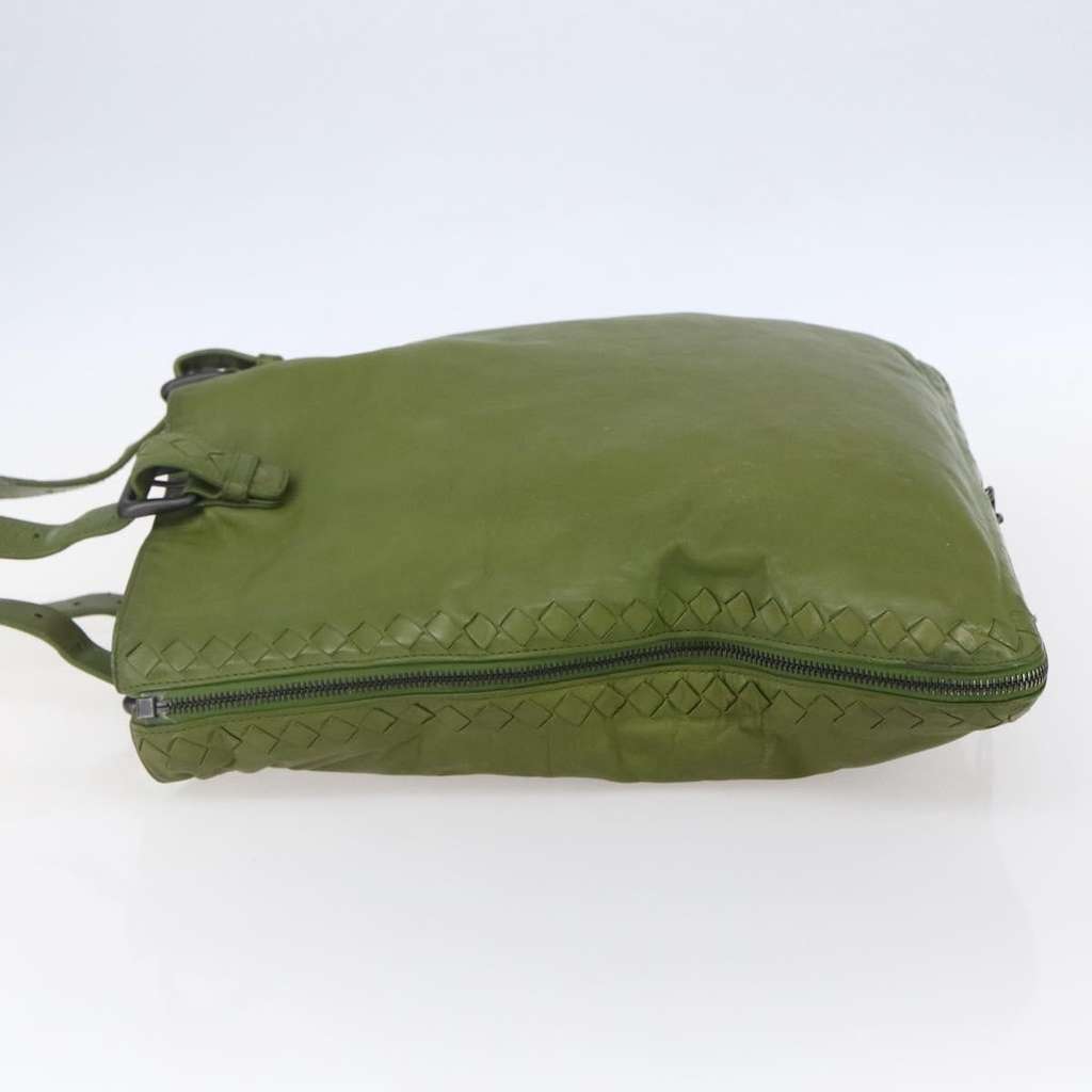 Bottega Veneta Intrecciato Green Leather Good condition - Inside View