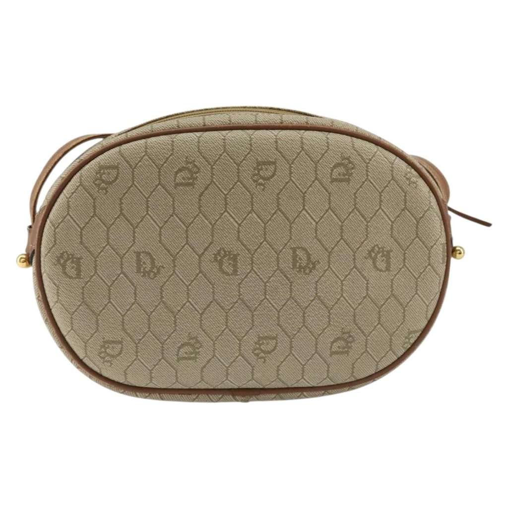Christian Dior Vintage Honeycomb Shoulder Bag Beige Canvas Good condition - Back View