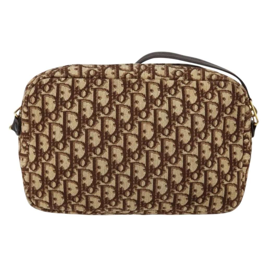 Christian Dior Vintage Trotter Crossbody Bag Brown Canvas Good condition - Back View