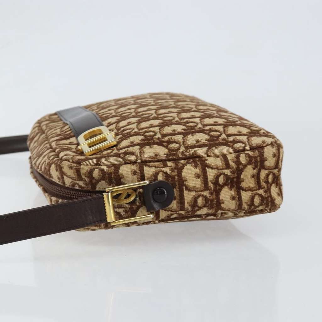 Christian Dior Vintage Trotter Crossbody Bag Brown Canvas Good condition - Model View